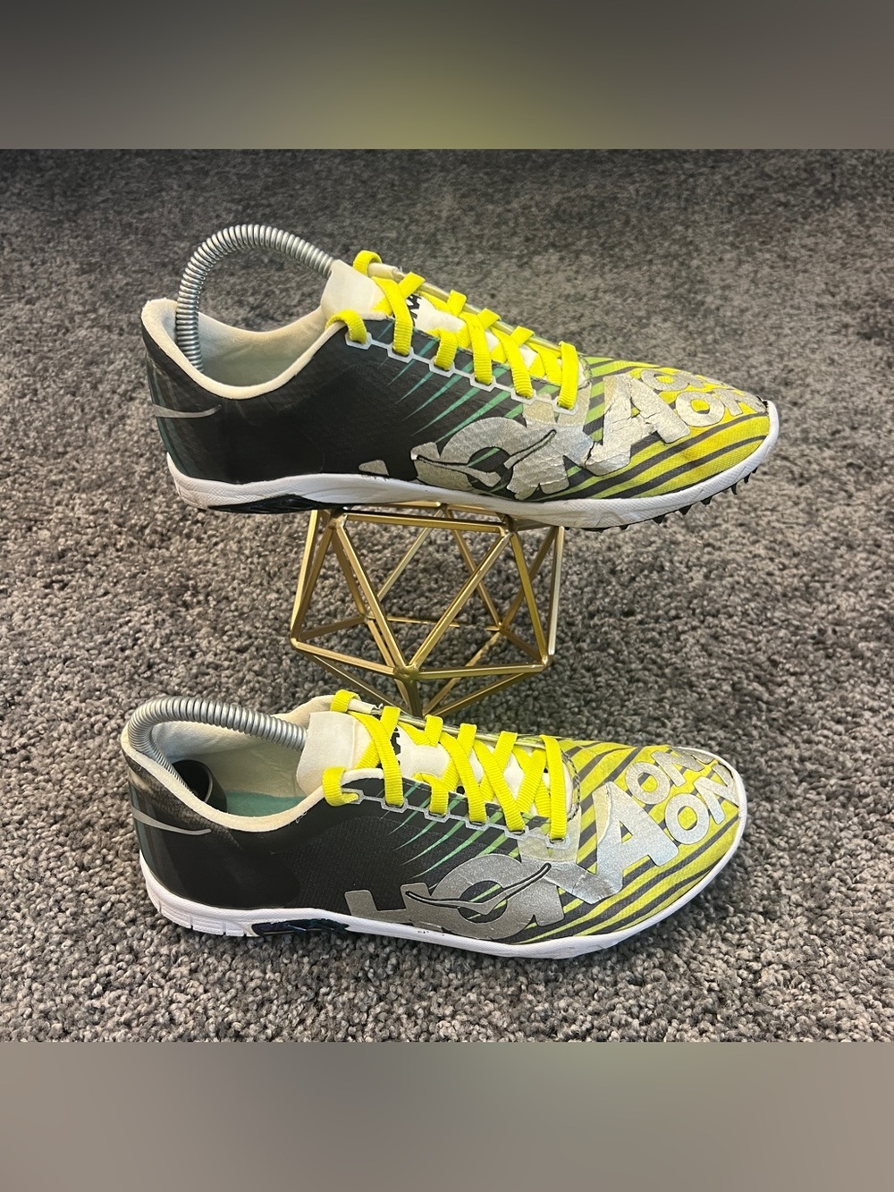 Hoka One One Speed Evo R Shoes Women’s Size 8.5 Track Spikes Green Yellow Rio